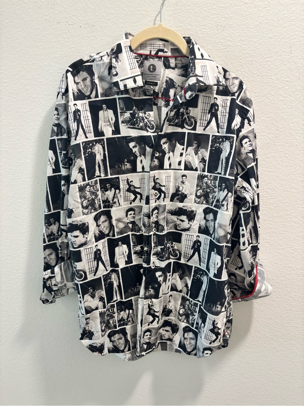 Elvis Presley Black and White Button Shirt, one size - Picture 2 of 7